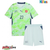 Camiseta Suiza Zeki Amdouni #23 Visitante Equipación para niños Mundial 2026 manga corta (+ pantalones cortos)